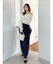 ハイウエストドレープパンツ