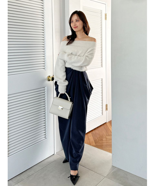 ハイウエストドレープパンツ