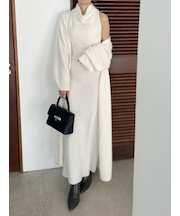 【HIGH QUALITY】メリノウールアメスリニットワンピース