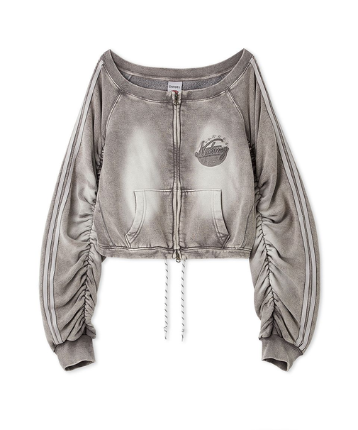 【SNIDEL/NUTMEG】オフショルジップロゴプルオーバー