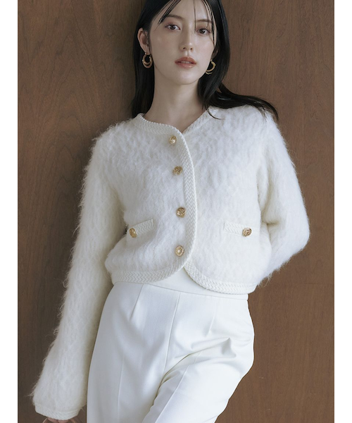 snidel ファーライクフリルニットジャケット SNIDEL｜ファーライクフリルニットジャケット | Rakuten Fashion(楽天