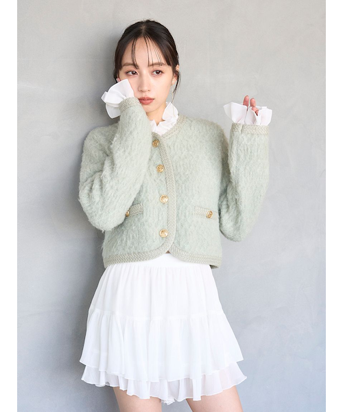 ファーライクフリルニットジャケット｜スナイデルの通販｜&mall