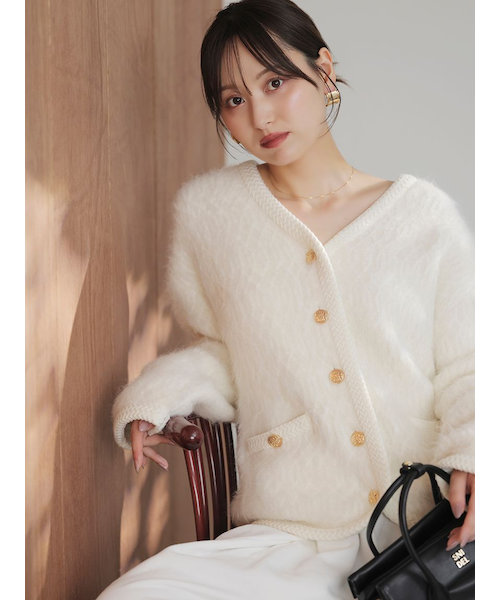 スナイデル　ファーライクミドルニットジャケット ファーライクミドルニットジャケット｜スナイデルの通販｜&mall