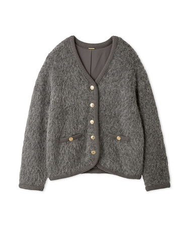 ファーライクミドルニットジャケット