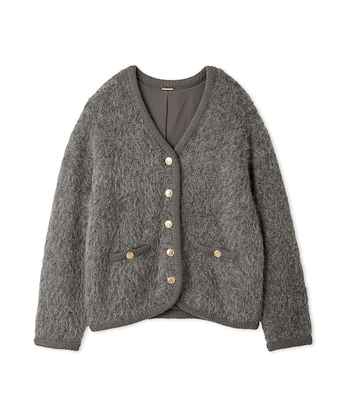 ファーライクミドルニットジャケット