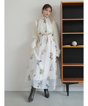 Sustainableフラワーモチーフワンピース×ボレロセット