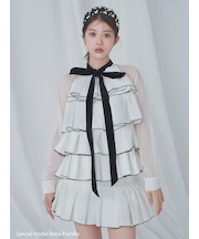 ティアードラッフルミニドレス