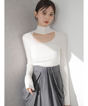 2wayクロップドハイネックプルオーバー