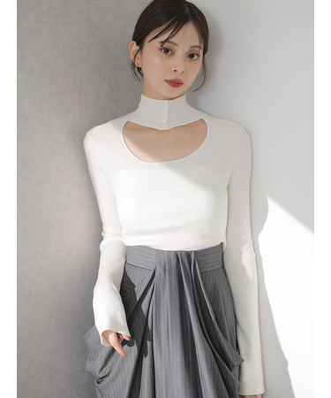2wayクロップドハイネックプルオーバー