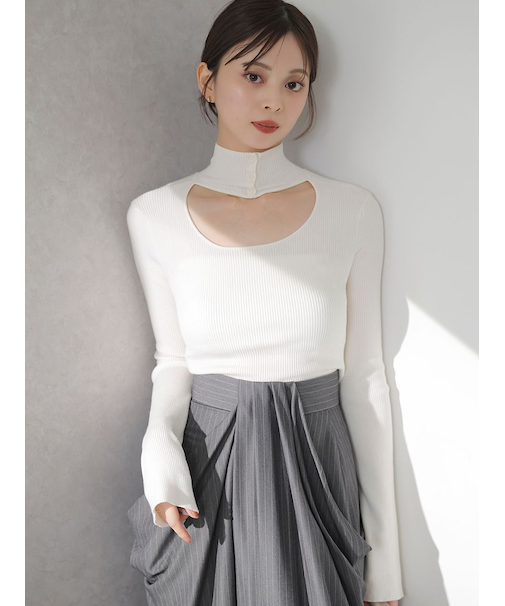 2wayクロップドハイネックプルオーバー