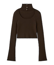 2wayクロップドハイネックプルオーバー