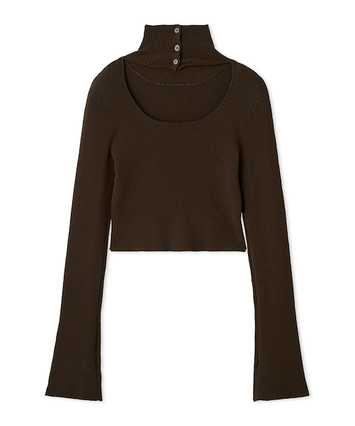 2wayクロップドハイネックプルオーバー