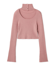 2wayクロップドハイネックプルオーバー