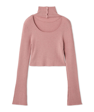 2wayクロップドハイネックプルオーバー