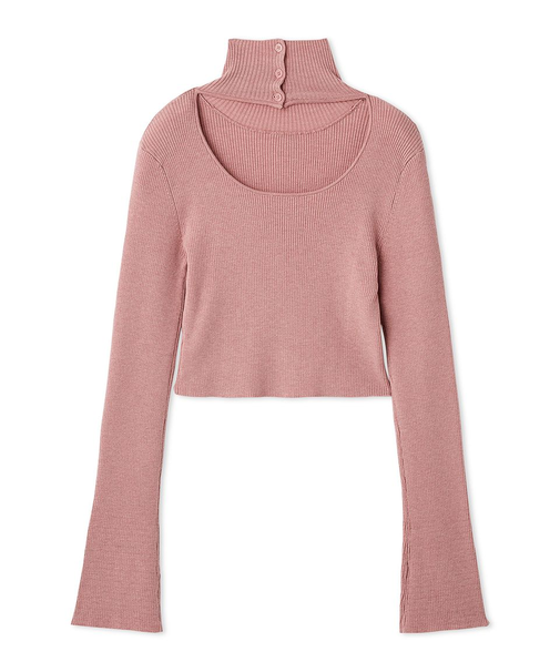 2wayクロップドハイネックプルオーバー