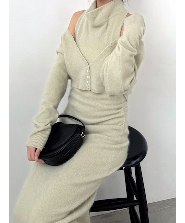 【HIGH QUALITY】ファインメリノウールショートカーディガン