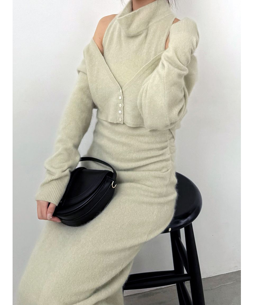 【HIGH QUALITY】ファインメリノウールショートカーディガン