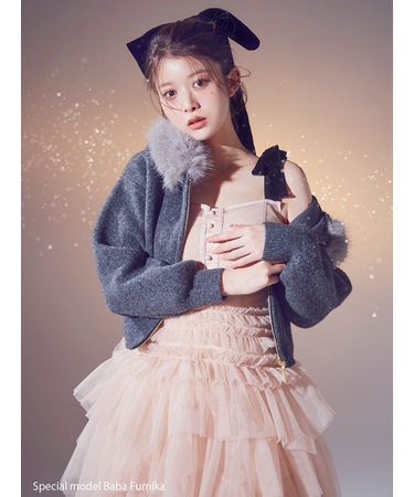 Sustainableファー付きニットパーカー