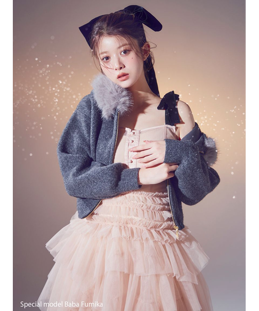 Sustainableファー付きニットパーカー