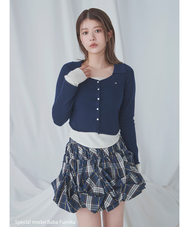 Sustainableレイヤードニットプルオーバー