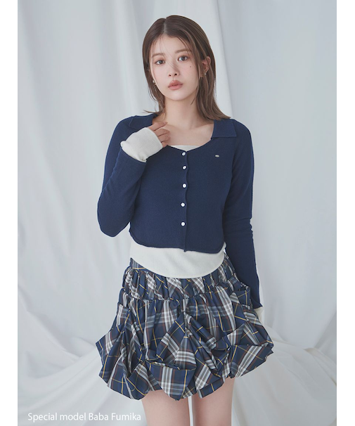 Sustainableレイヤードニットプルオーバー