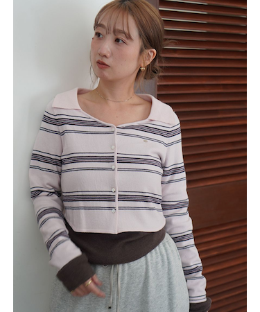 Sustainableレイヤードニットプルオーバー