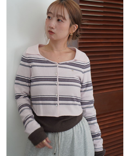 Sustainableレイヤードニットプルオーバー