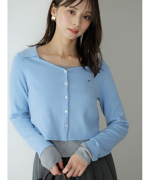 Sustainableレイヤードニットプルオーバー