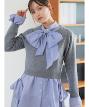 レイヤードボウタイチュニック