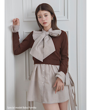 レイヤードボウタイチュニック