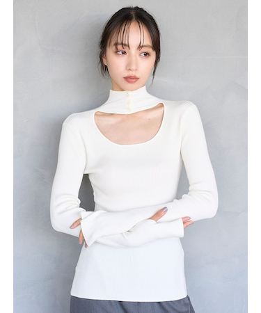 2wayハイネックプルオーバー