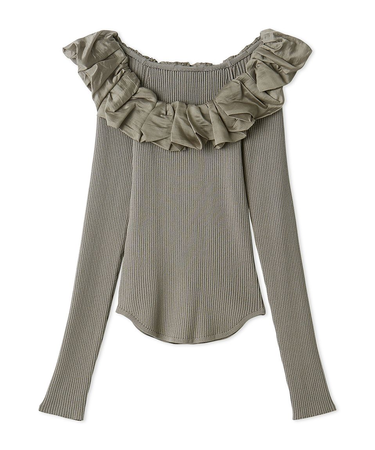 シアーフリルニットプルオーバー