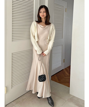 サテンマーメイドキャミワンピース