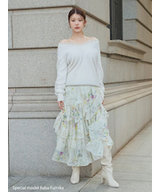 ラッフルフリルティアードスカート