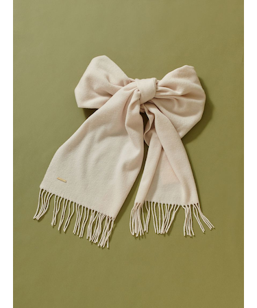 カシミア混ロングリボンマフラー