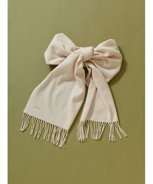 カシミア混ロングリボンマフラー