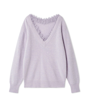 フォックス衿レースプルオーバー