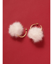 ファーフープピアス