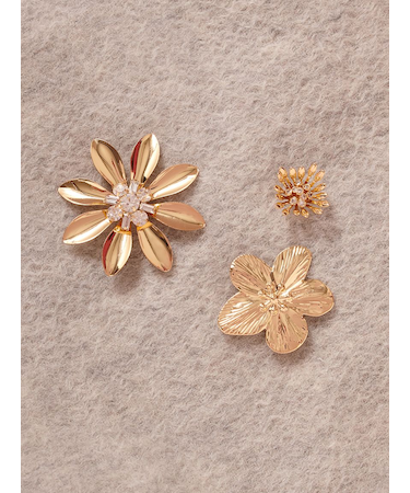 フラワーブローチセット