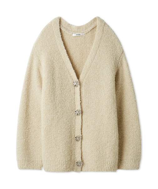 ビジューリボンミドルカーディガン