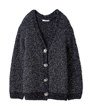 ビジューリボンミドルカーディガン