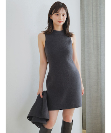 ラクーン畦ノースリミニワンピース