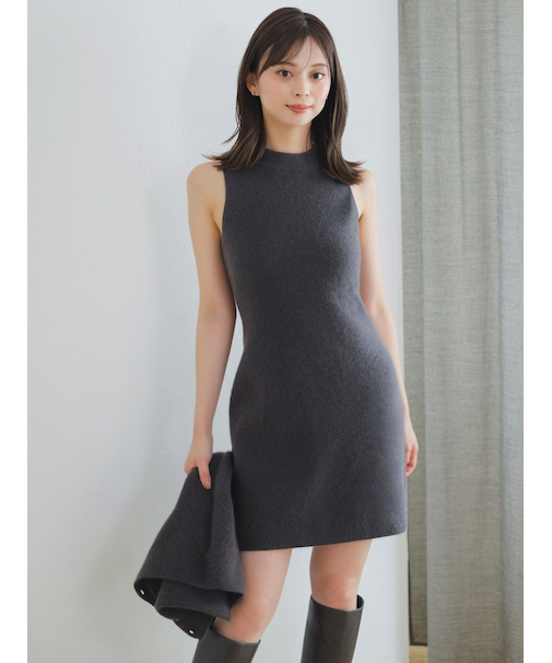 ラクーン畦ノースリミニワンピース