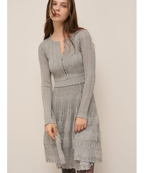 レースクロシェカーデセットワンピース