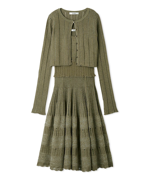 レースクロシェカーデセットワンピース