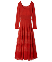 レースクロシェロングドレス