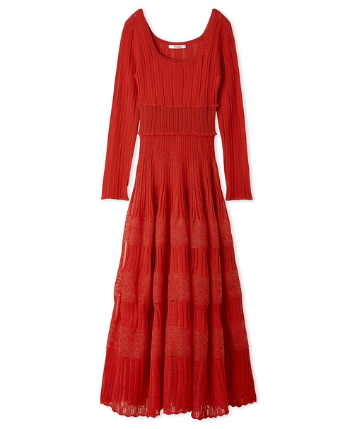 レースクロシェロングドレス