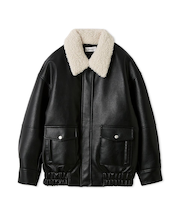 マルチファブリックボアカラーブルゾン