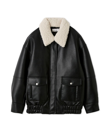 マルチファブリックボアカラーブルゾン