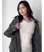 マルチファブリックボアカラーブルゾン